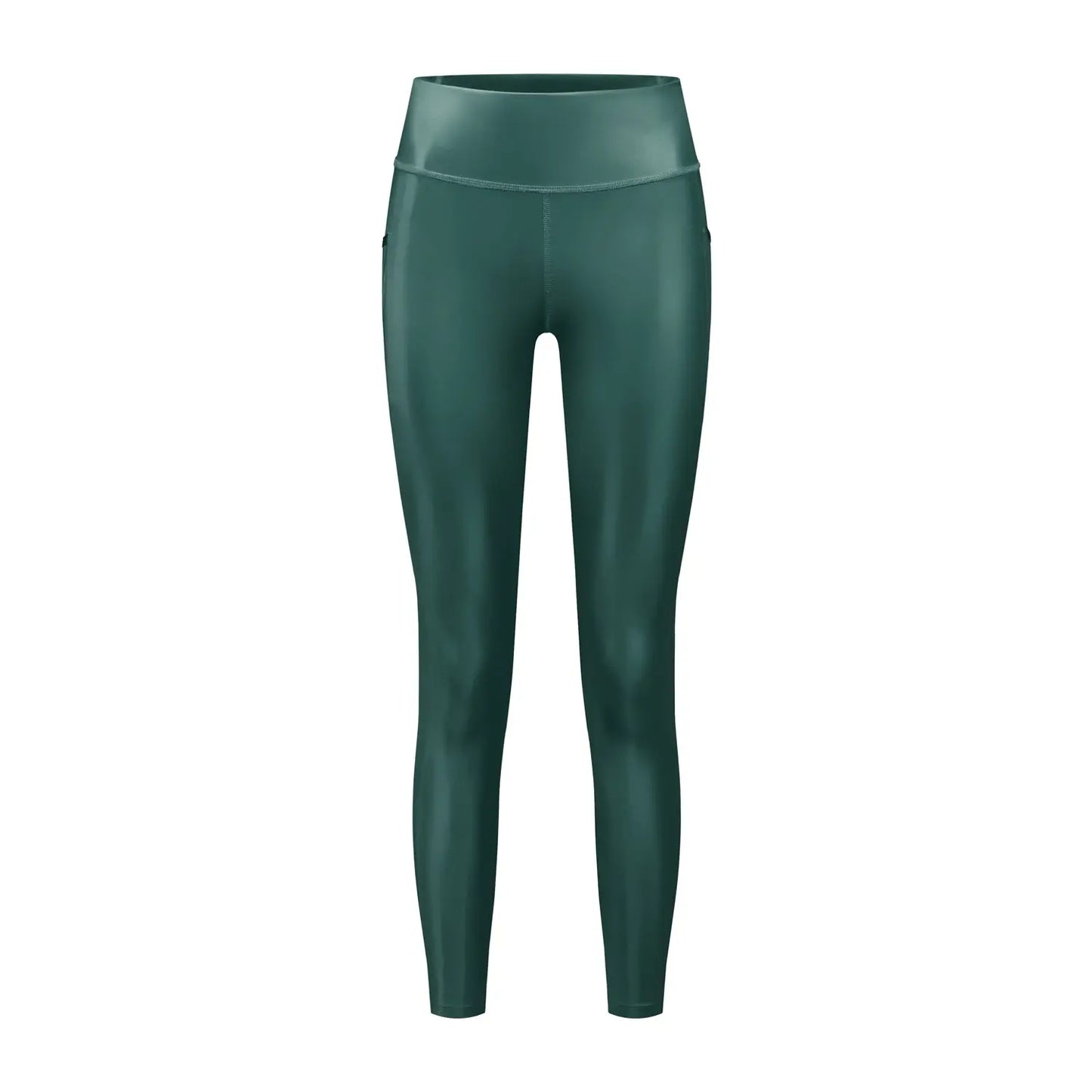 All-day wear leggings, comfortable with a high waist, made from premium shiny fabric, produced in Italy. 